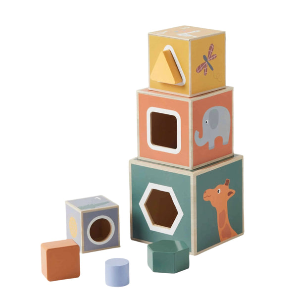 Wooden Stacking Cubes - Spotty Dot AU