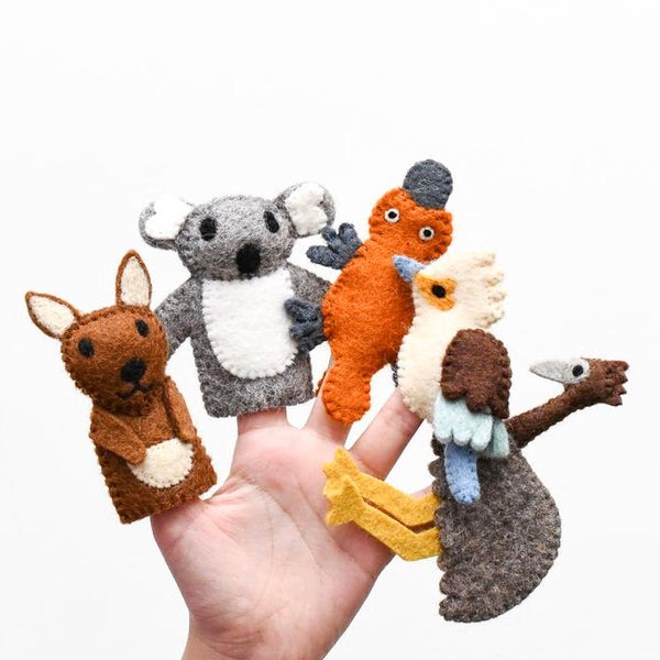 Australian Felt Animals - Finger Puppet Set - Tara Treasures