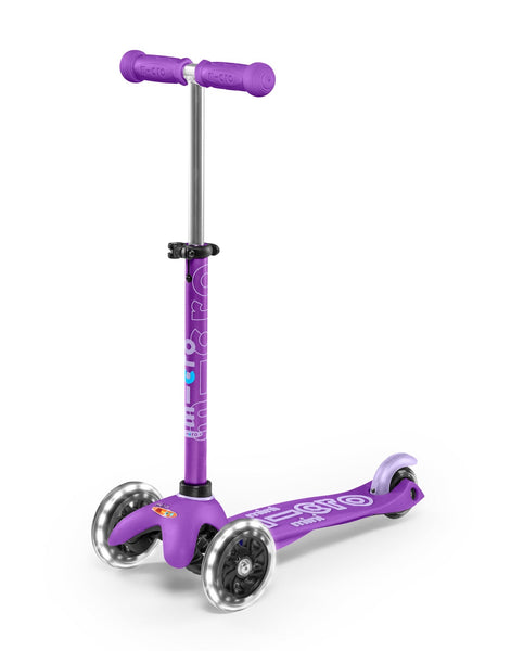 Mini Micro Deluxe LED 3 Wheel Scooter - Purple - Spotty Dot AU